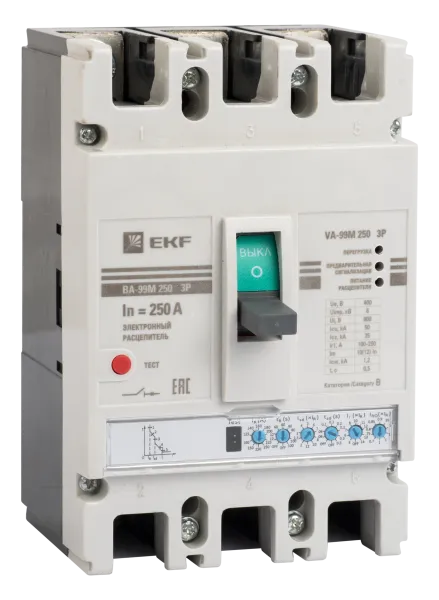 ВА-99М 250/250А 3P 50кА с электронным расцепителем EKF