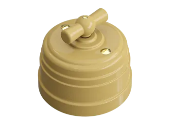 Выключатель ретро пластиковый поворотный на два положения ,для включения из 2-х мест (1-клавишный пр