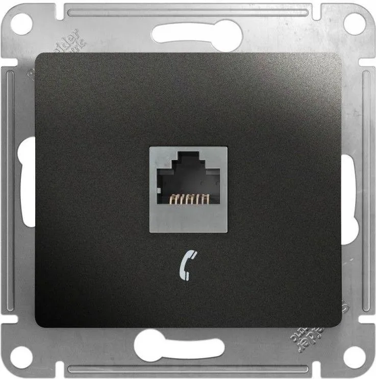 Розетка телефонная 1-м Glossa RJ11 механизм антрацит SE GSL000781T