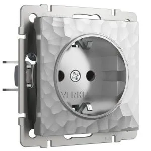 Розетка с заземлением (hammer серебряный) Werkel W1271006