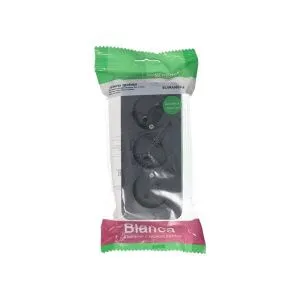 Розетка 3-м ОП Blanca 16А IP20 250В без заземл. без защ. шторок с изолир. пластиной антрацит SE BLNRA000316 1210639