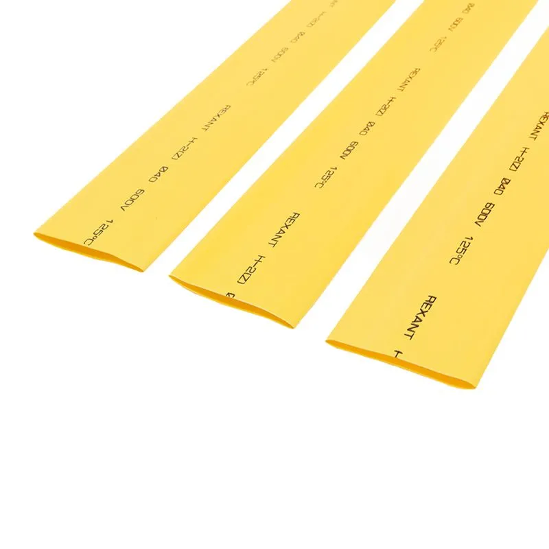 Трубка термоусаживаемая ТУТ нг 40,0/20,0мм, желтая, упаковка 10 шт. по 1м REXANT - Фото 3