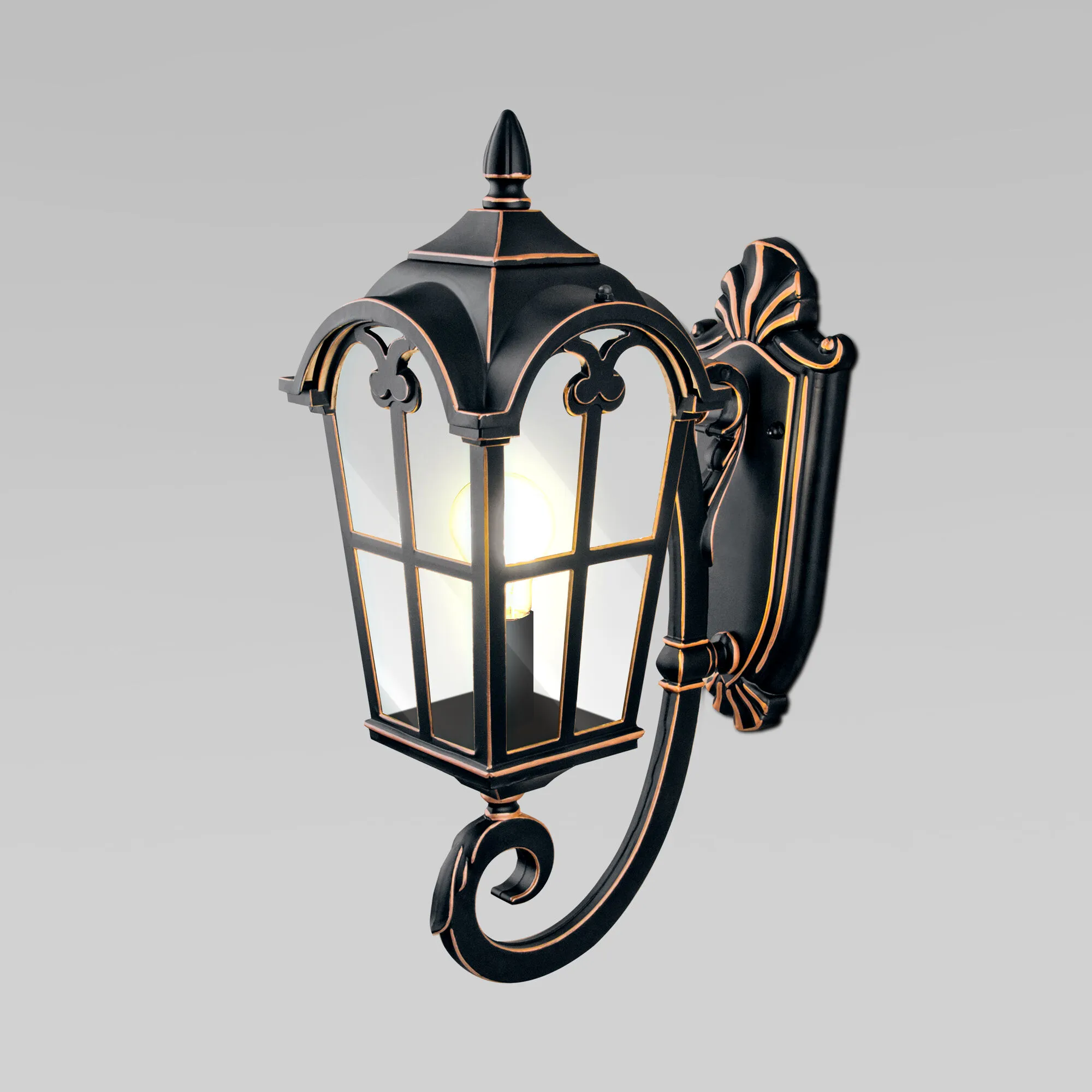 Светильник уличный настенный Mira U черное золото Elektrostandard