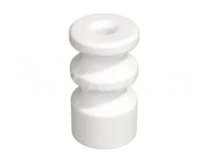 Изолятор фарфоровый двойной для наружного монтажа витой электропроводки, цвет -белый,  (20 шт/уп), Т
