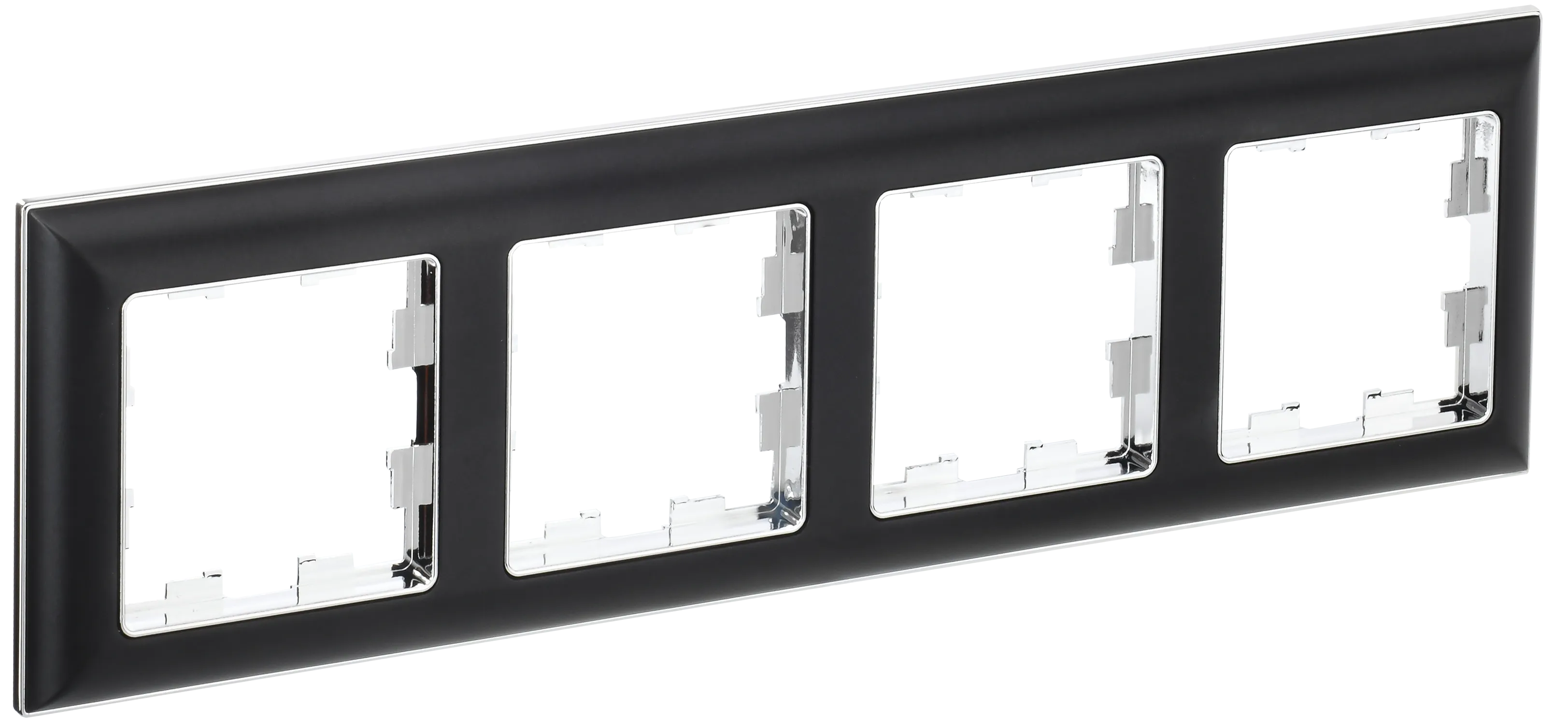BRITE Рамка 4-местная РУ-4-Бр хром/черный IEK