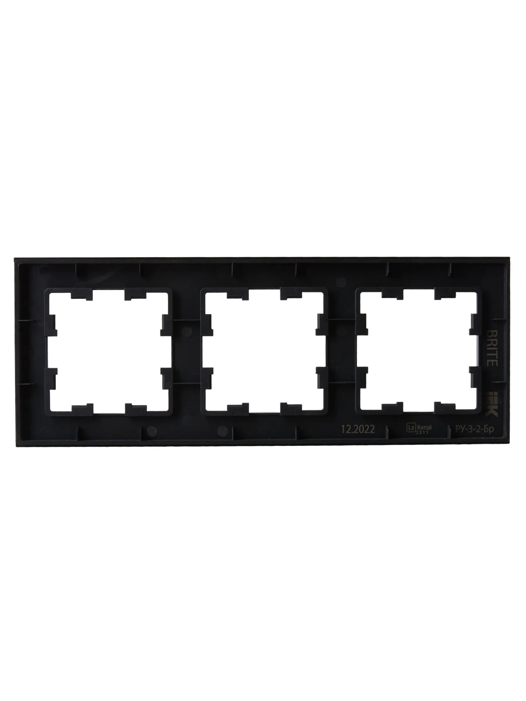 BRITE Рамка 3-местная РУ-3-2-Бр стекло черный матовый IEK - Фото 7