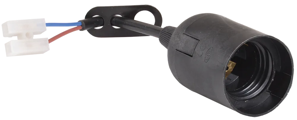 Патрон подвесной с шнуром Ппл27-04-К52 пластик Е27 черный (50шт) (стикер на изделии) IEK