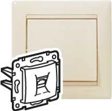 VALENA DIY Розетка телефонная двойная RJ11 слоновая кость для электромонтажа