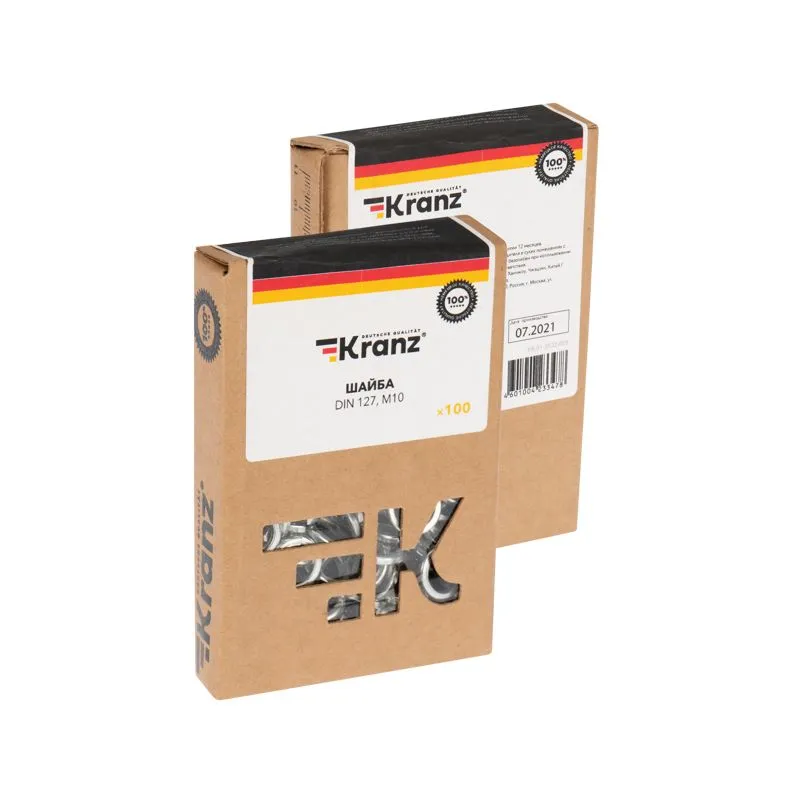 Шайба пружинная DIN 127, M10, короб (100 шт/уп) KRANZ - Фото 3