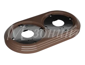 Рамка двухместная пластиковая, 163x92x14 мм, цвет - какао, серия УСАДЬБА, ТМ МЕЗОНИНЪ