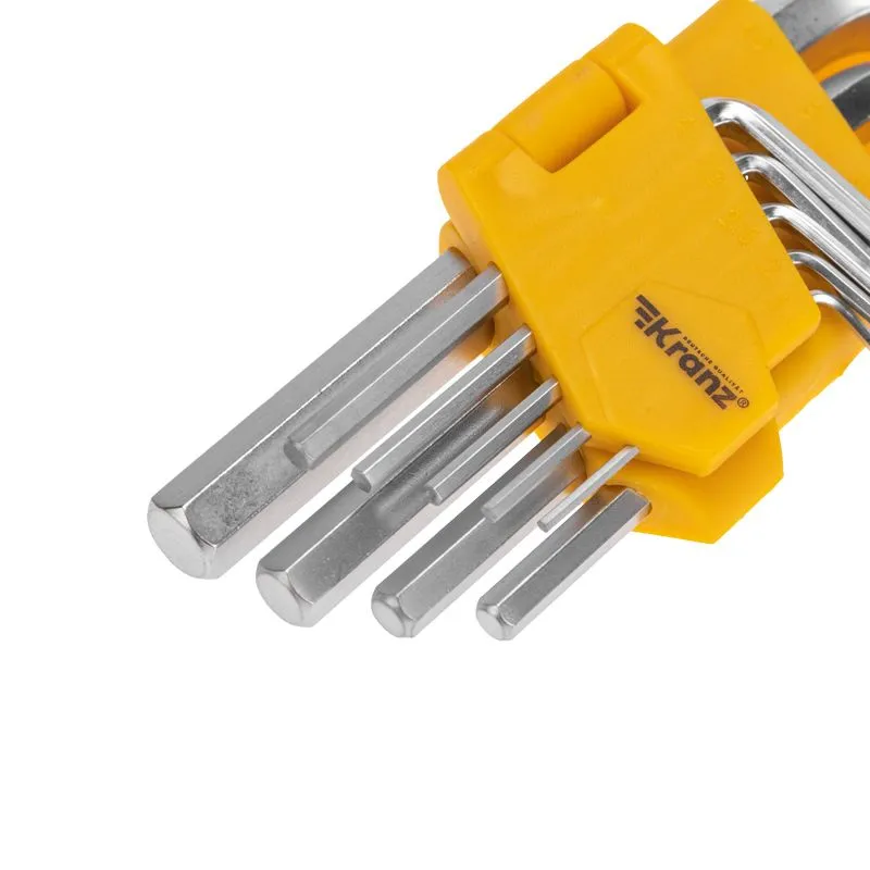 Набор ключей имбусовых HEX KRANZ 1,5-10 мм, CrV, 9 шт. - Фото 5