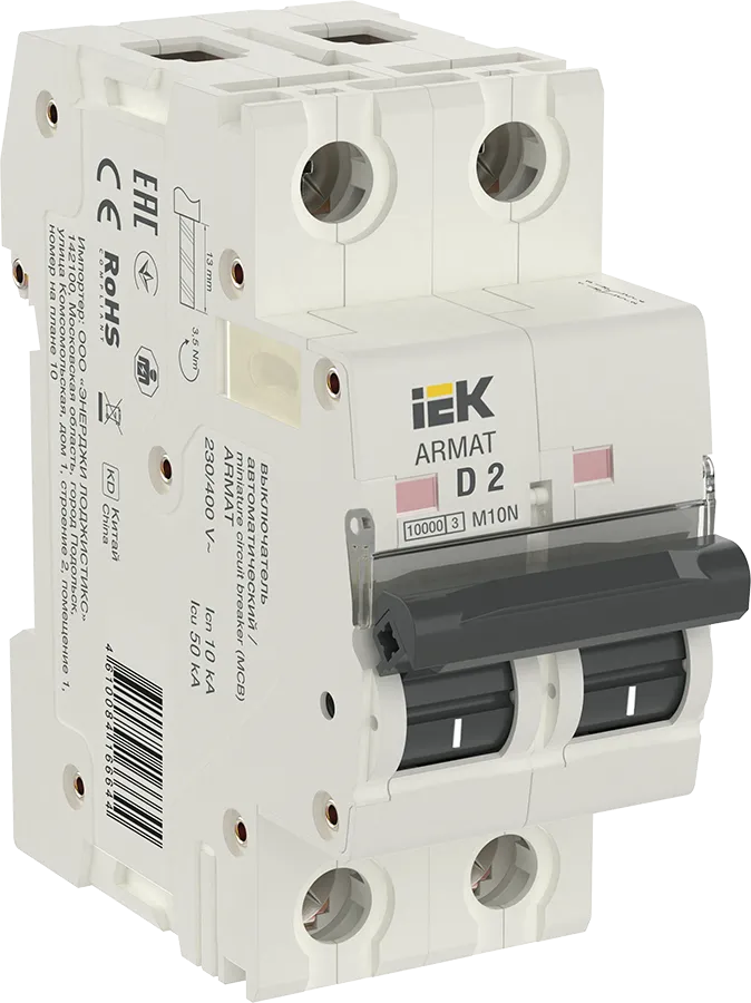 ARMAT Автоматический выключатель M10N 2P D 2А IEK