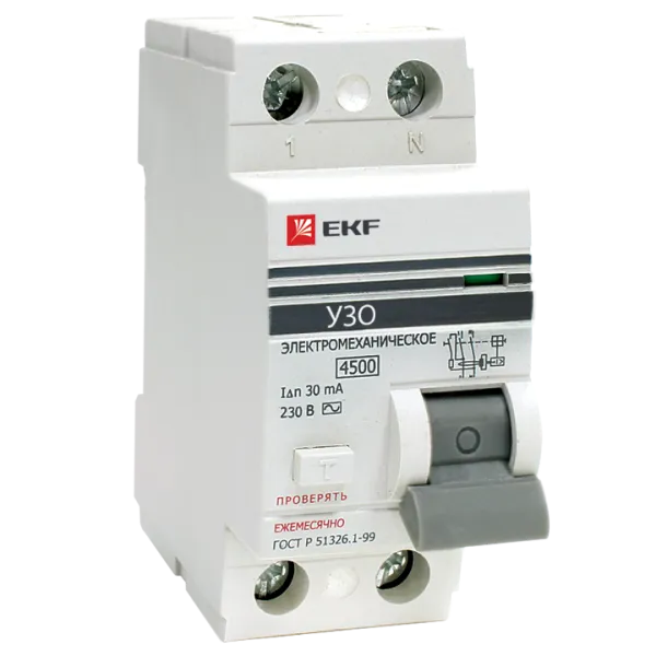 УЗО ВД-100 2P 63А 30мА тип (АС) эл-мех EKF PROxima