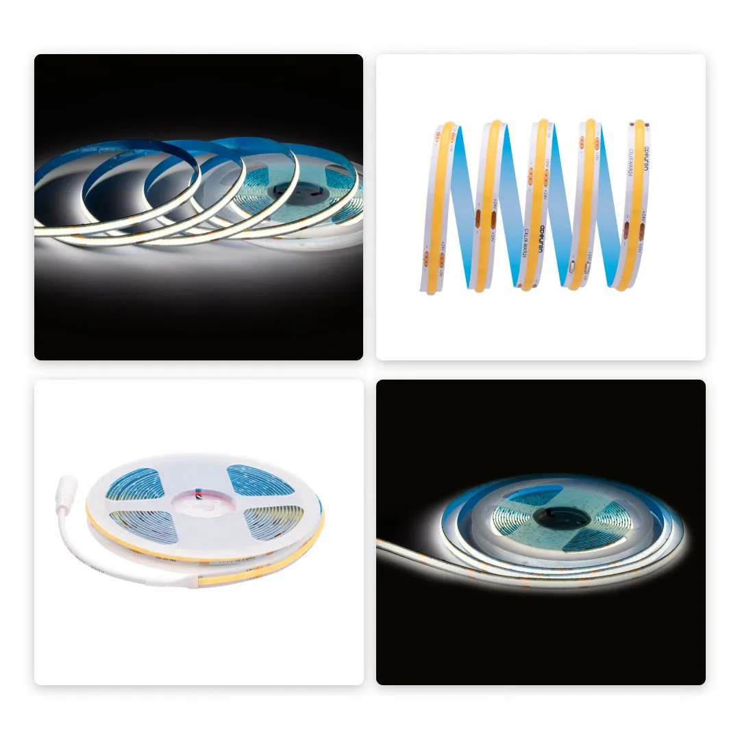 00-394 Светодиодная лента 24В, 10Вт/м, COB, 312д/м, IP20, 900лм/м, ширина подложки 8мм, 5м, CRI 90+, д/б, 4000К. - Фото 8