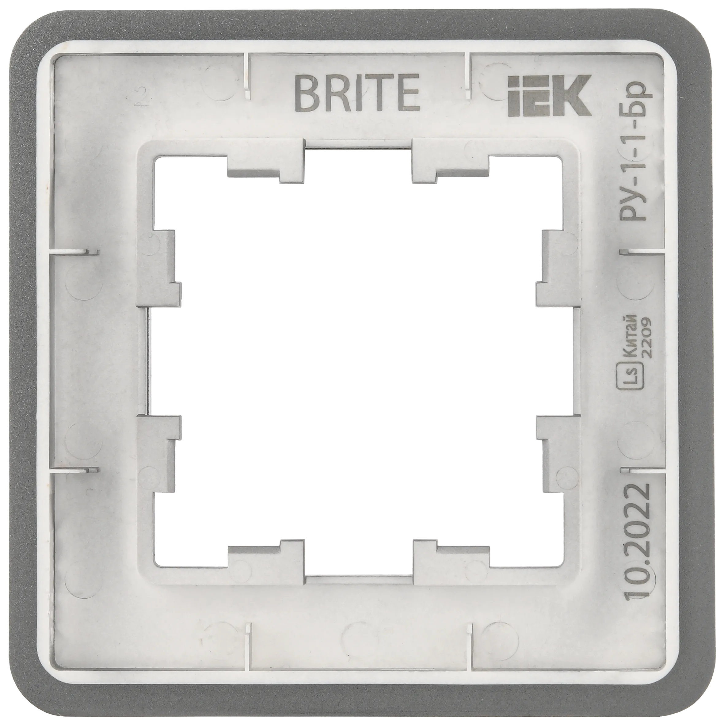 BRITE Рамка 1-местная РУ-1-1-Бр металл титан RE IEK - Фото 6