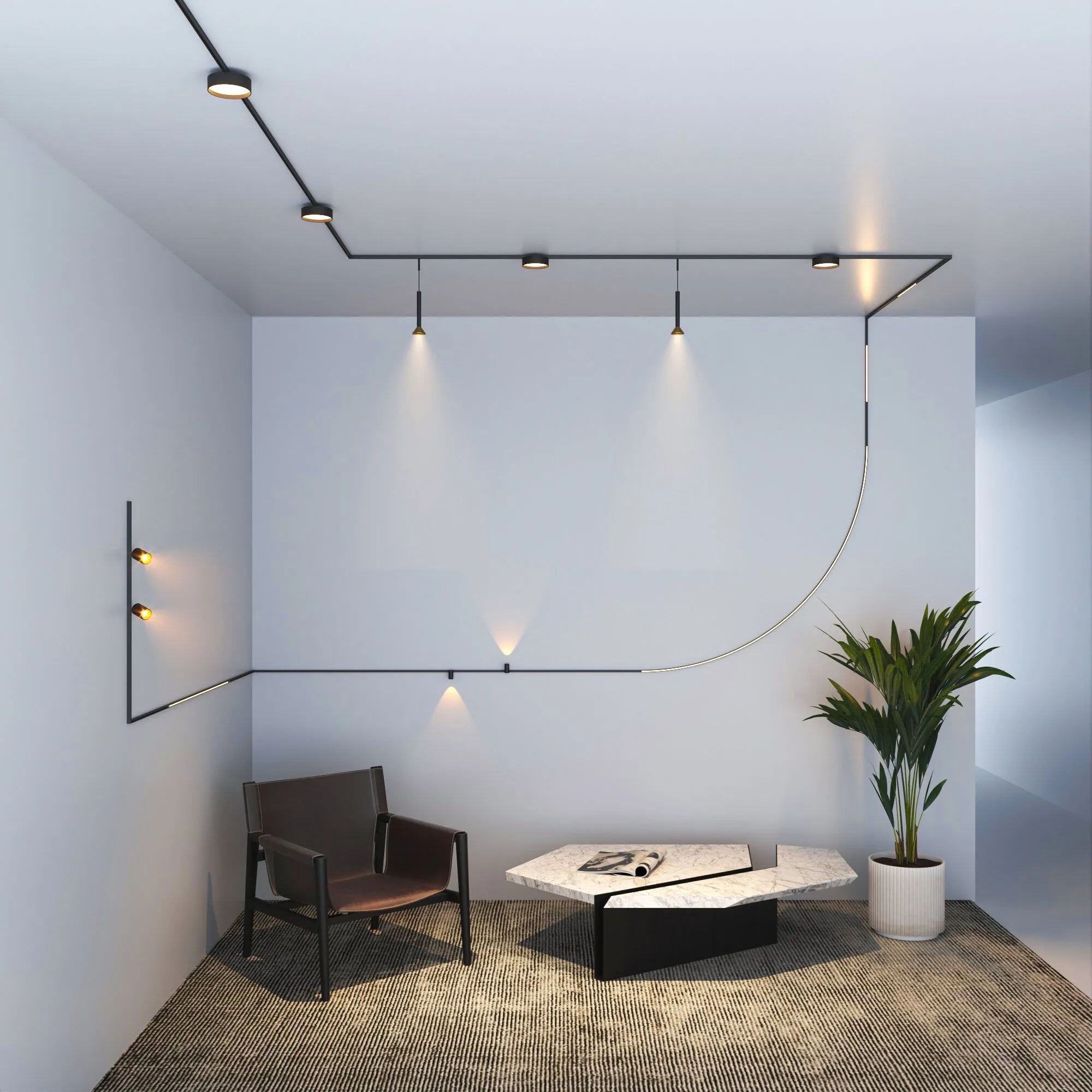 Mini Magnetic Коннектор угловой для накладного шинопровода (черный) - Фото 3