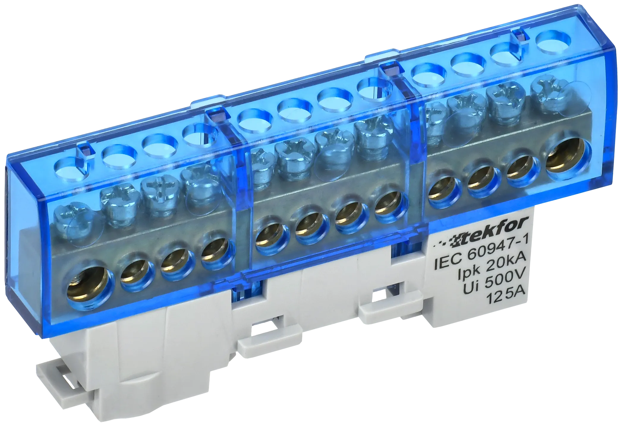 TEKFOR Шина N "ноль" изолированная на универсальном держателе 8х12-12-С IEK