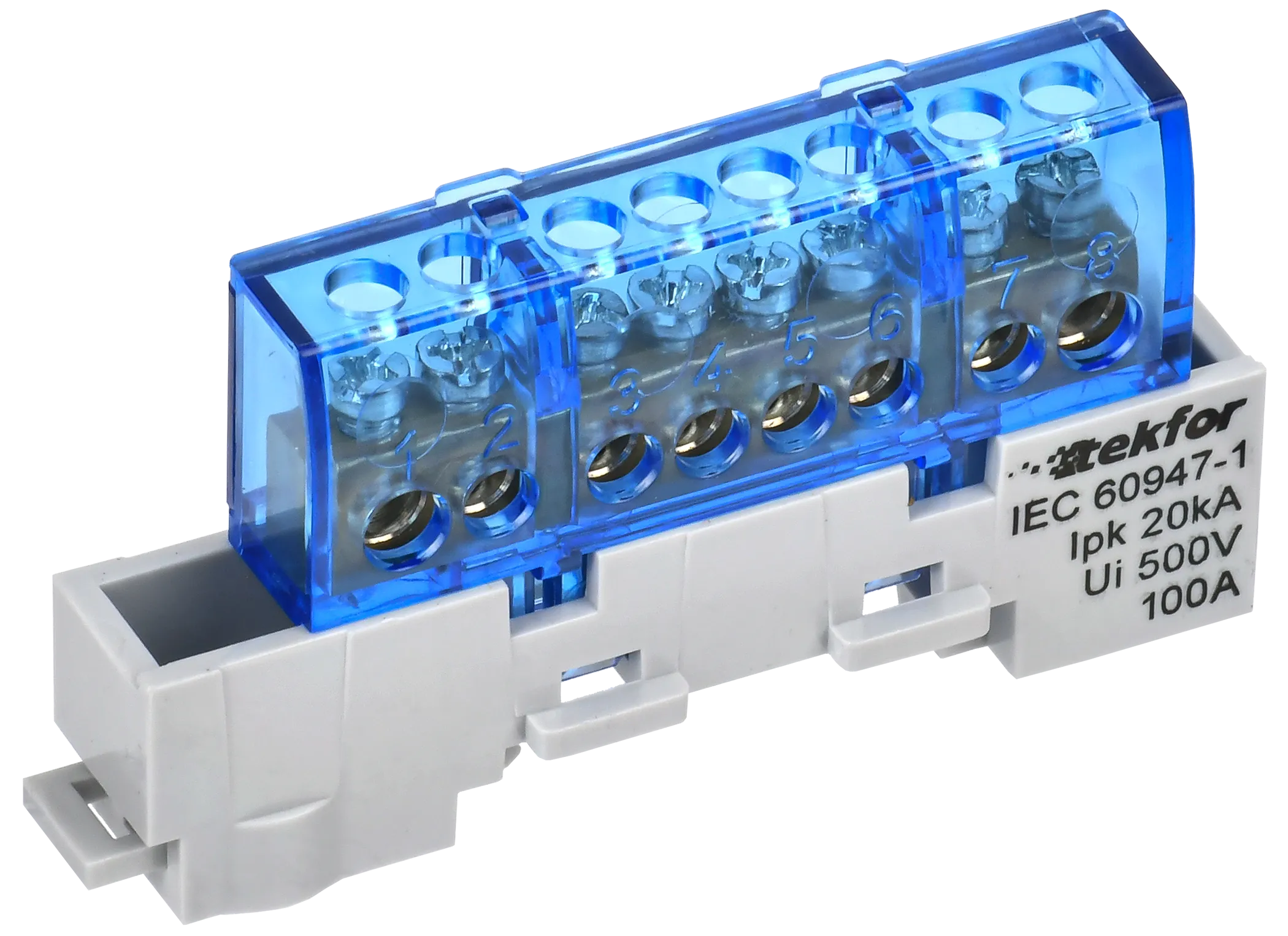 TEKFOR Шина N "ноль" изолированная на универсальном держателе 6х9-8-С IEK TF-NN10-08-KL-K07