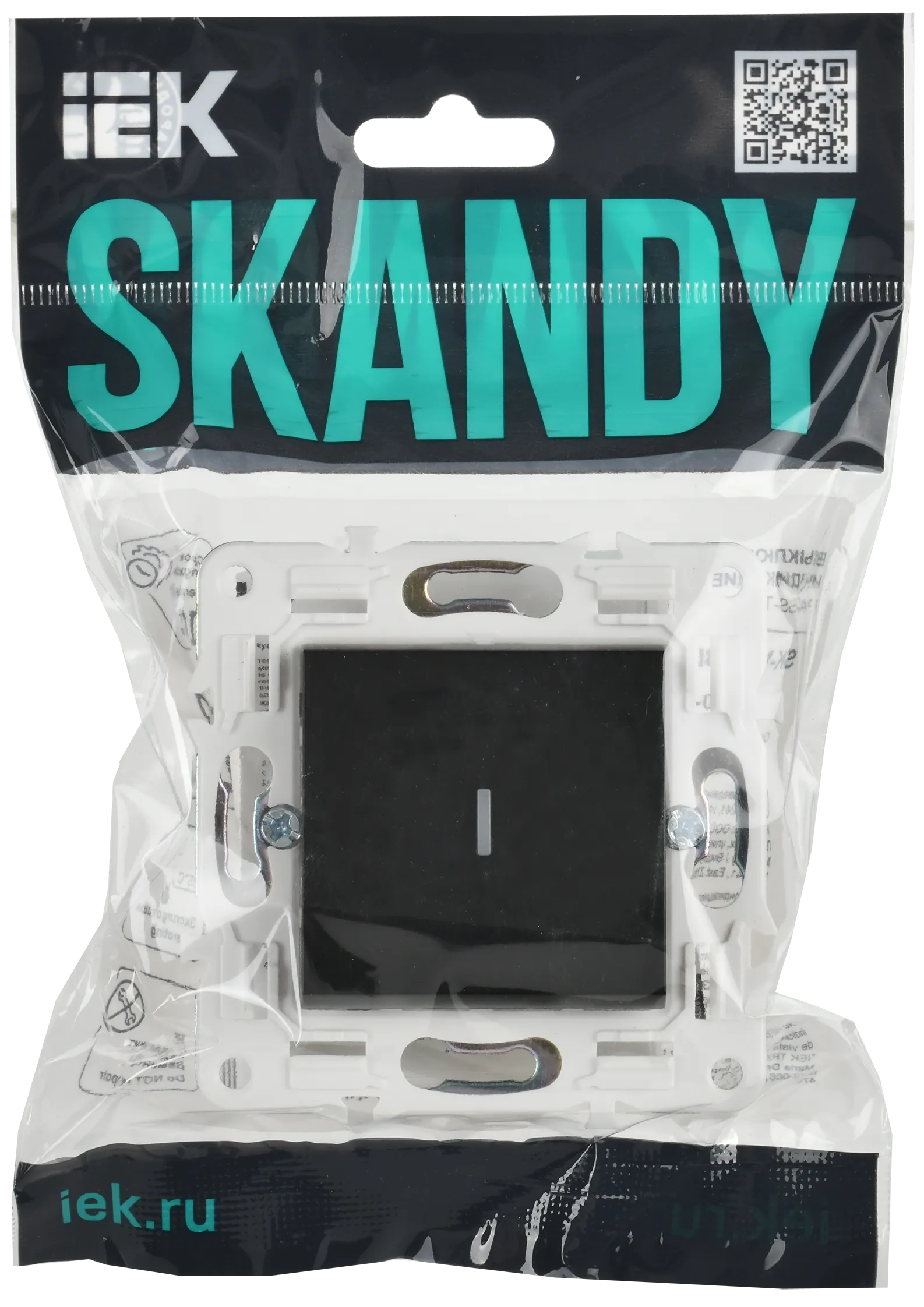 SKANDY Выключатель 1-клавишный с индикацией 10А SK-V07Bl черный IEK - Фото 2