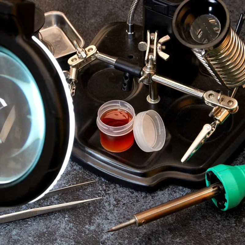 Канифоль сосновая, флюс НЕЙТРАЛЬНЫЙ, марка А, 10г, банка REXANT - Фото 4