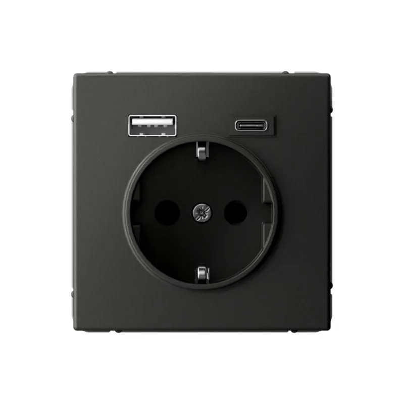 Розетка ArtGallery 16А с 2-мя заряд. устройствами USB A+C 5В/2.4А/3А 2х5В/1.5А механизм базальт SE GAL001432 1823416