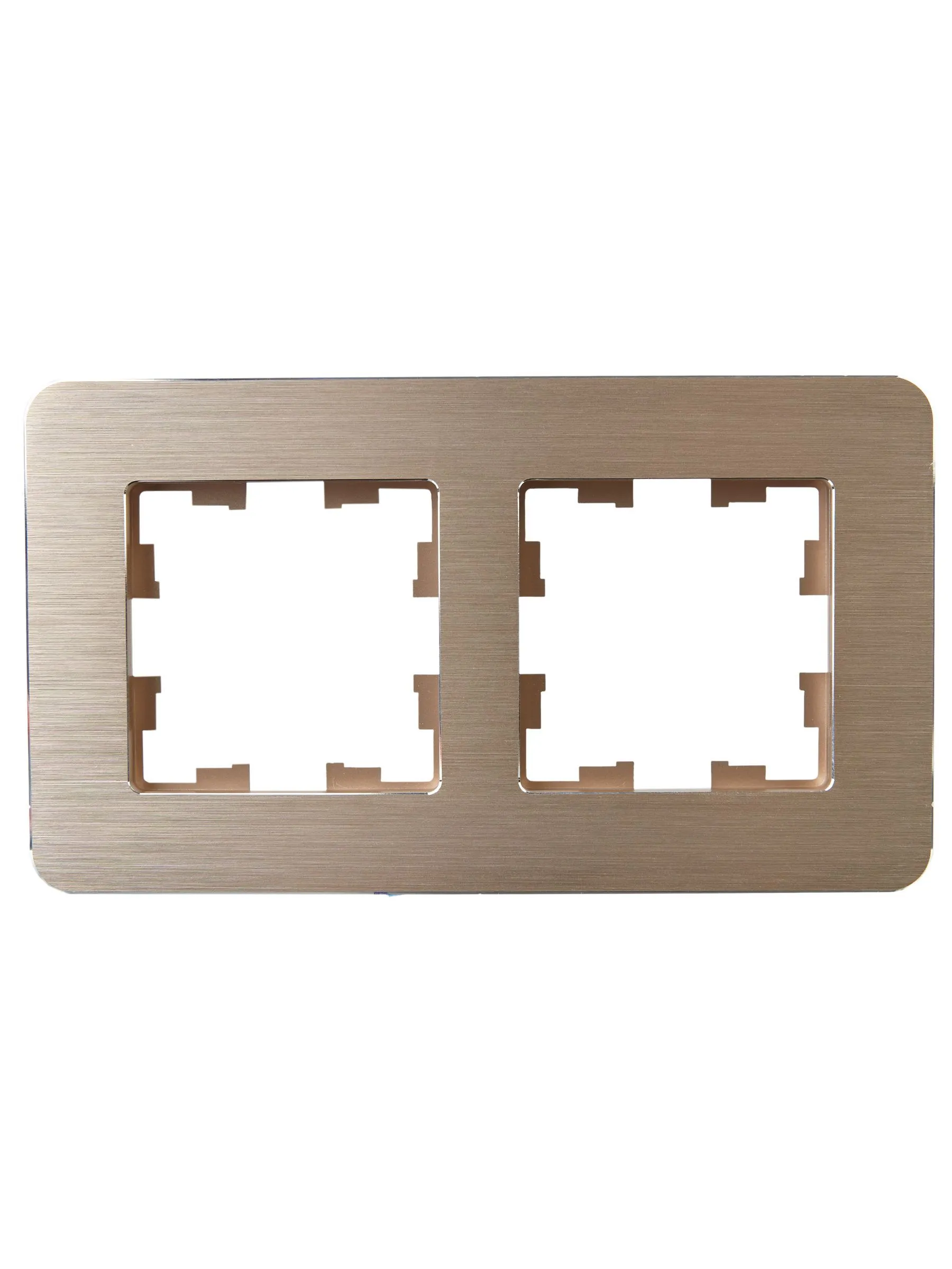 BRITE Рамка 2-местная РУ-2-1-Бр металл шампань RE AL IEK - Фото 6