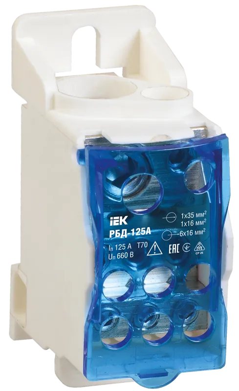 Блок распределительный РБД-125А на DIN-рейку IEK