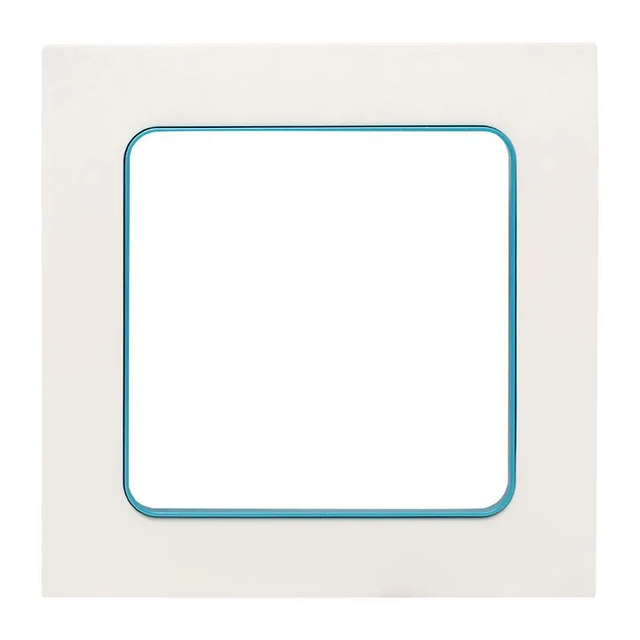 Стокгольм Рамка 1-местная белая с линией цвета синий EKF