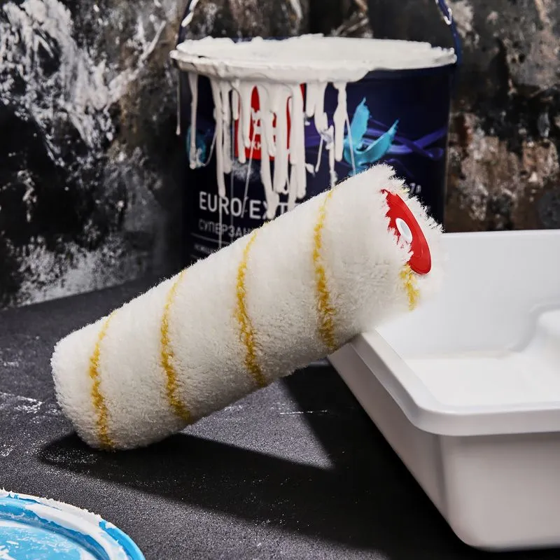 Ролик (сменный) полиамид белый с желтой полосой, ворс 11 мм, ширина ролика 180 мм, Ø 42 мм, бюгель 8 мм, серия «Мастер» REXANT - Фото 2