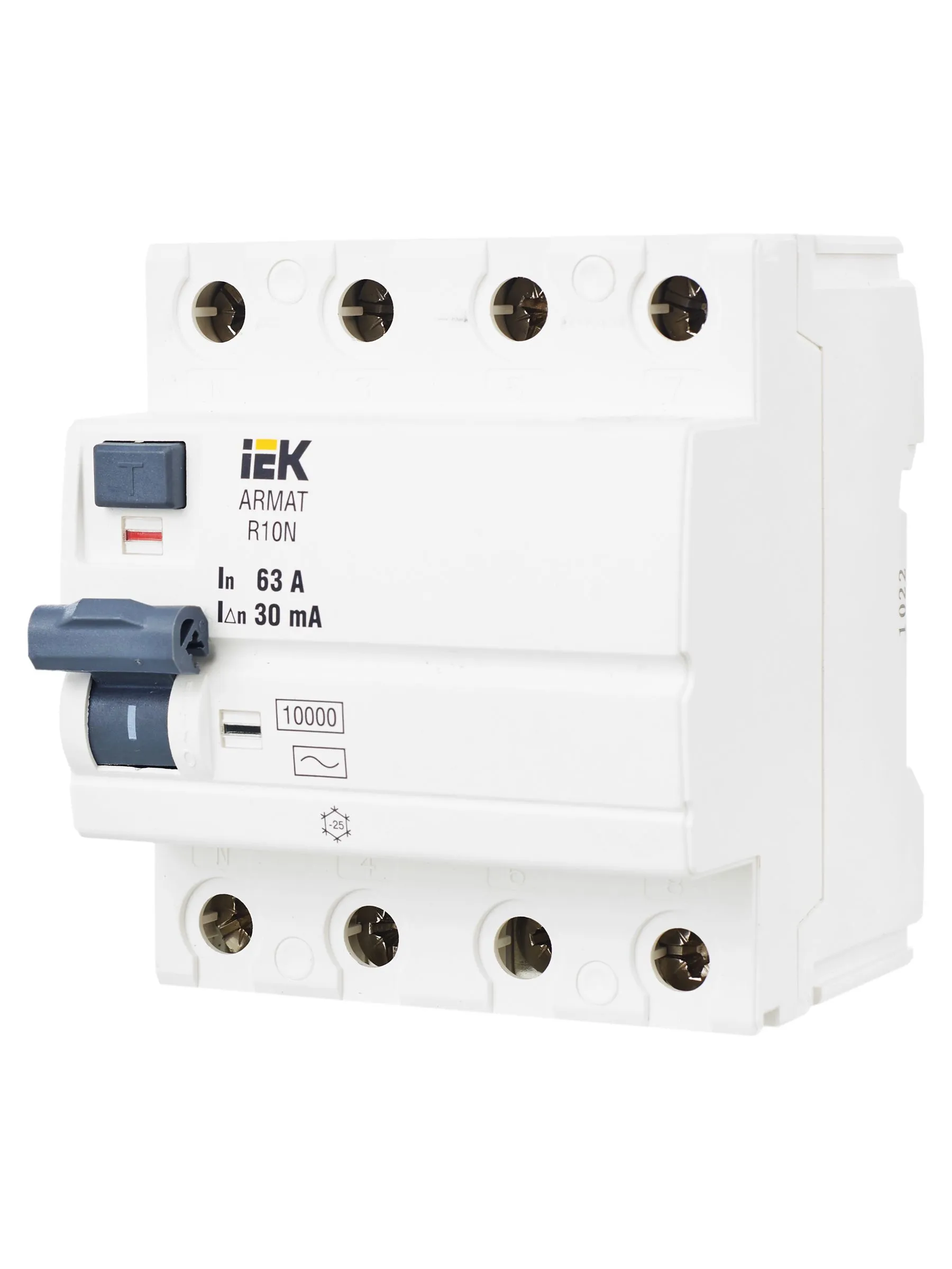 ARMAT Выключатель дифференциального тока R10N 4P 63А 30мА тип AC IEK - Фото 6