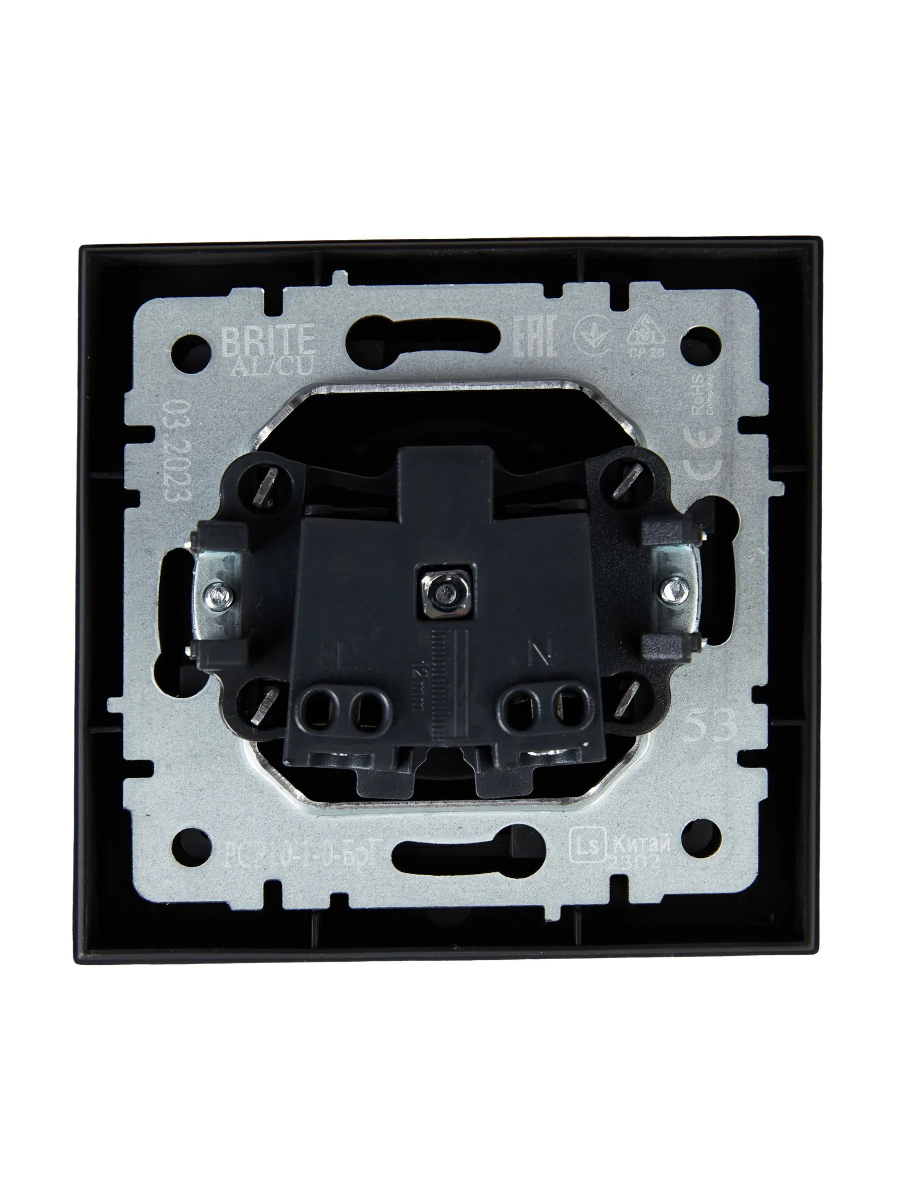 BRITE Розетка 1-местная без заземления без защитных шторок 10А в сб. РСР10-1-0-БрГ графит IEK - Фото 7
