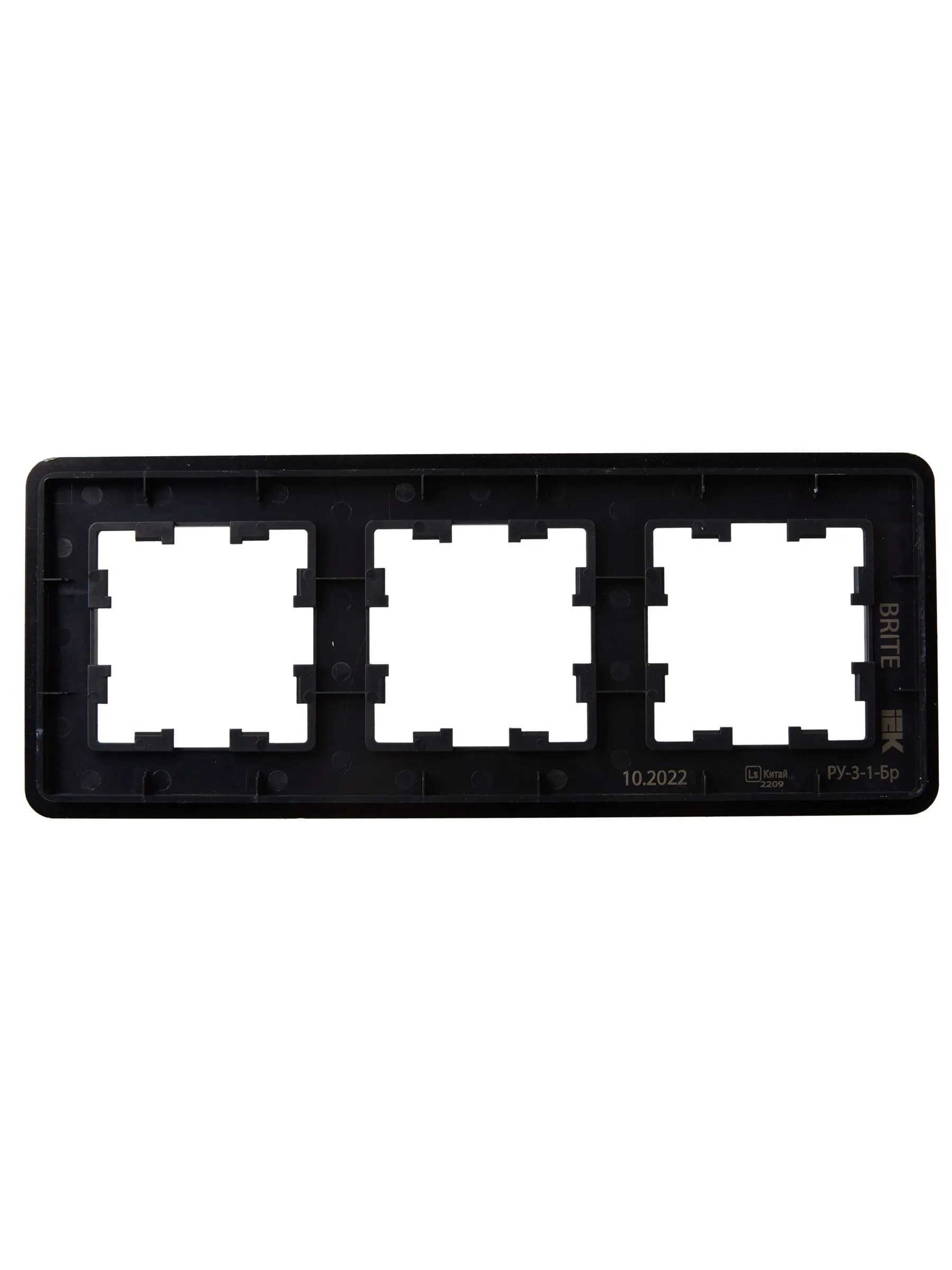 BRITE Рамка 3-местная РУ-3-1-Бр металл черный RE AL IEK - Фото 7