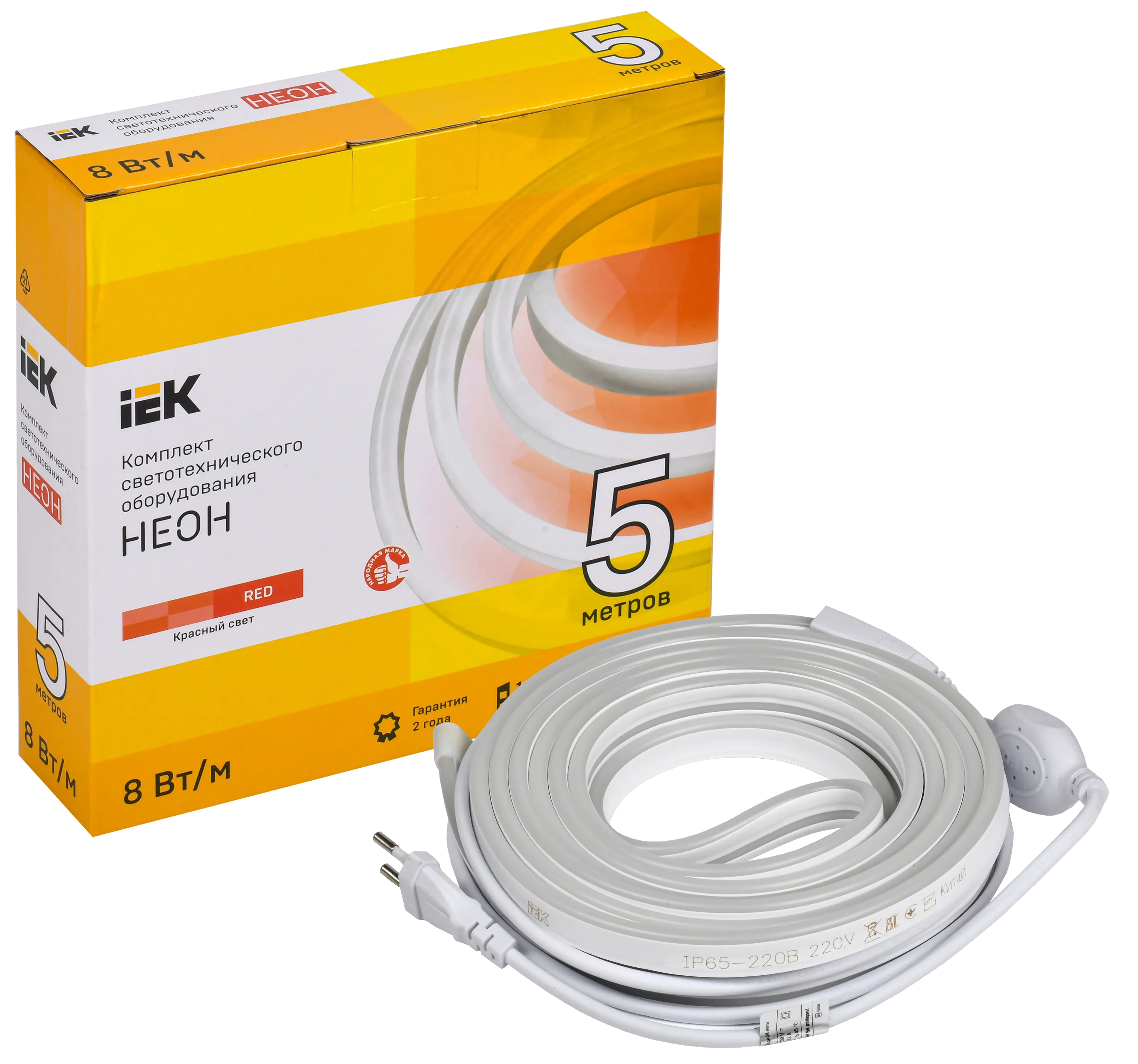 Комплект светодиодной подсветки "Неон" (лента LED 5м LSR5-2835R120-8-IP65-220В + драйвер) IEK - Фото 2