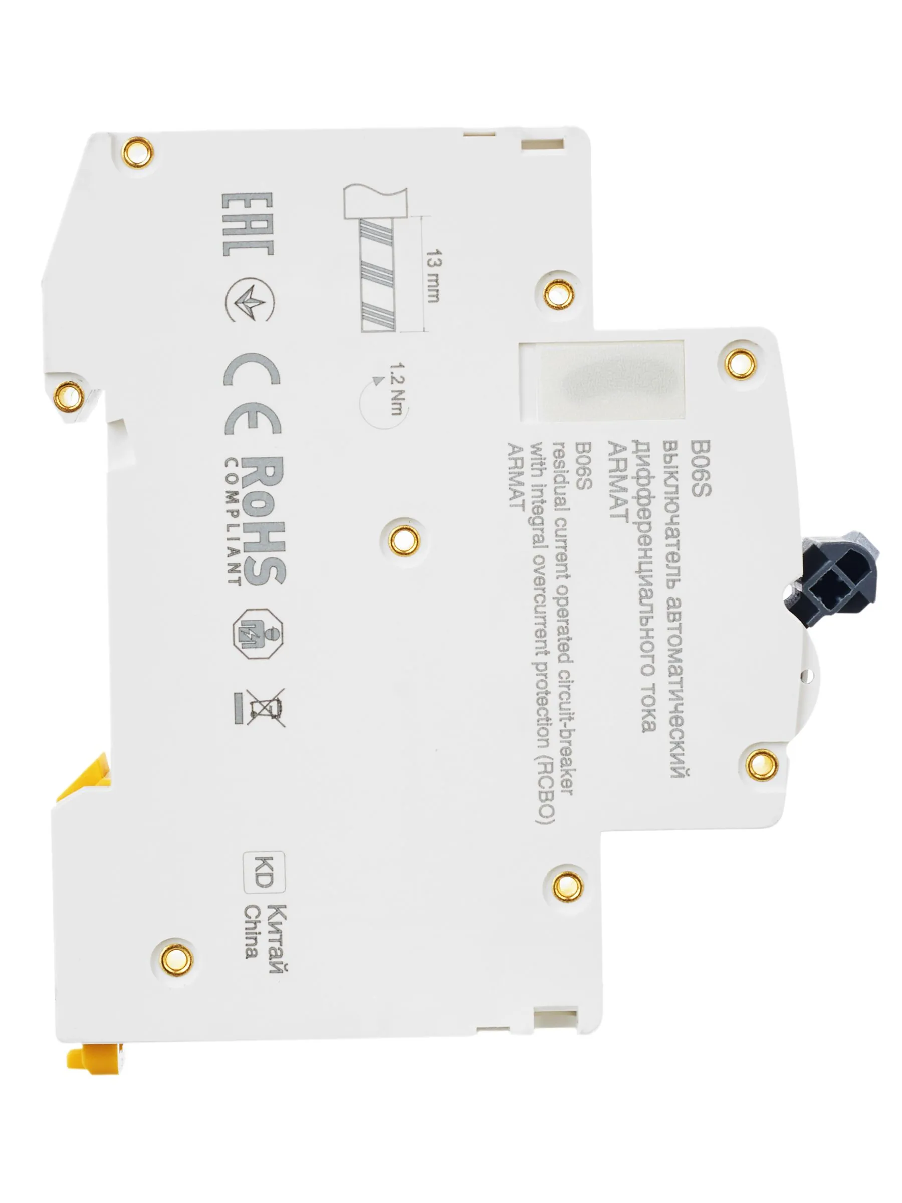 ARMAT Автоматический выключатель дифференциального тока B06S 1P+NP C6 30мА тип A (18мм) IEK - Фото 11