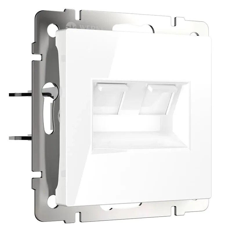 Розетка двойная Ethernet RJ-45 (белый) Werkel