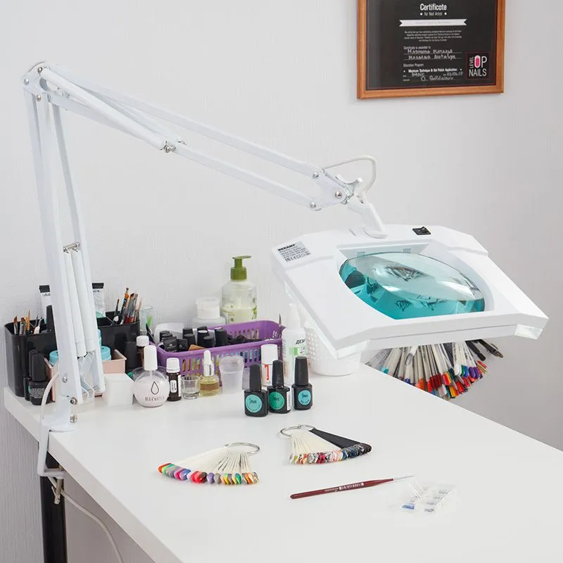 Лупа на струбцине квадратная 5D с подсветкой, 150х180мм, белая REXANT - Фото 2