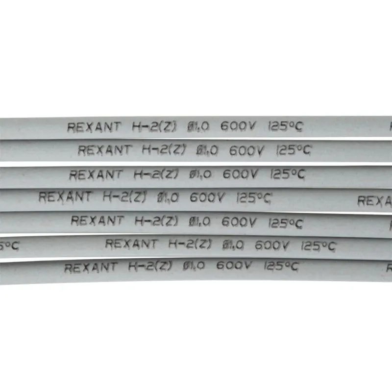 Трубка термоусаживаемая ТУТ нг 1,0/0,5мм, серая, упаковка 50 шт. по 1м REXANT - Фото 2