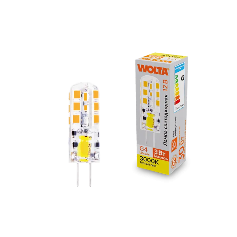 Светодиодная лампа WOLTA WSTD-JC-12V3W3KG4-S 3Вт 3000K G4
