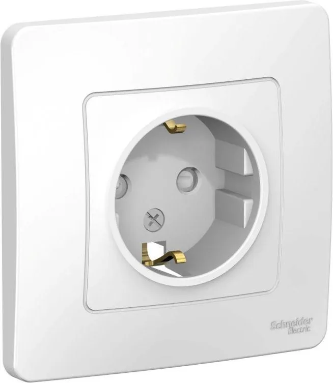 Розетка 1-м СП Blanca 16А IP20 250В с заземл. защ. шторки бел. SE BLNRS001111