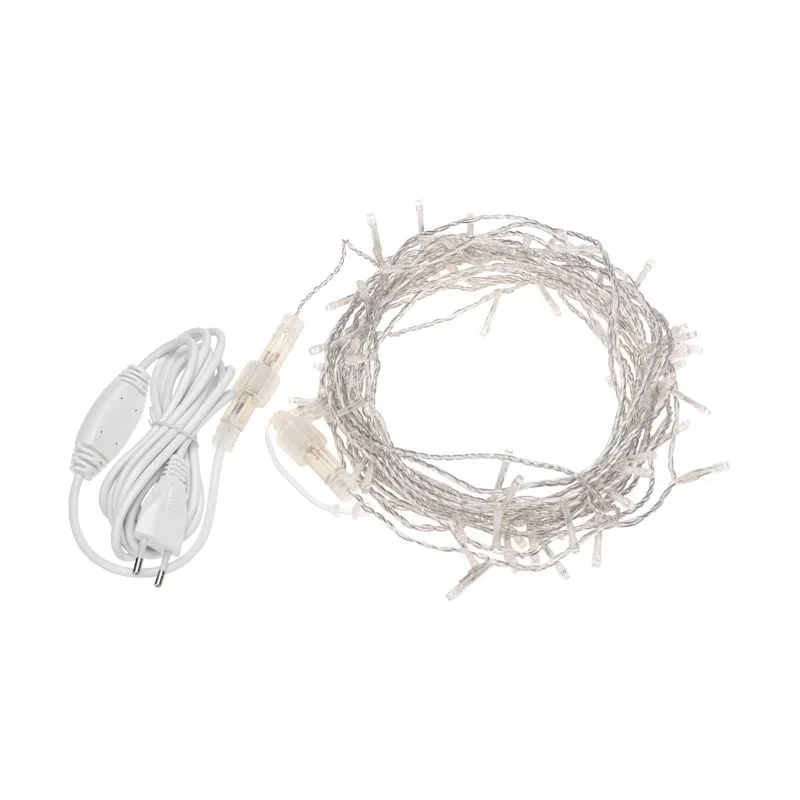 Гирлянда Нить 10м, с эффектом мерцания, прозрачный провод, IP44, 230В, диоды ТЕПЛЫЕ БЕЛЫЕ, 75LED NEON-NIGHT - Фото 2