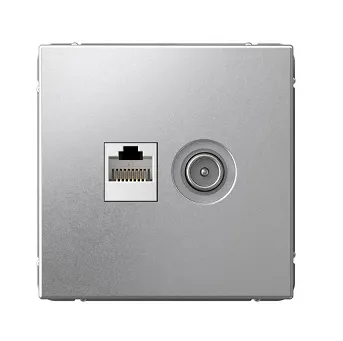 Розетка компьютерная + телевизионная 2-м ArtGallery RJ45 + TV кат.5E алюм. SE GAL000389