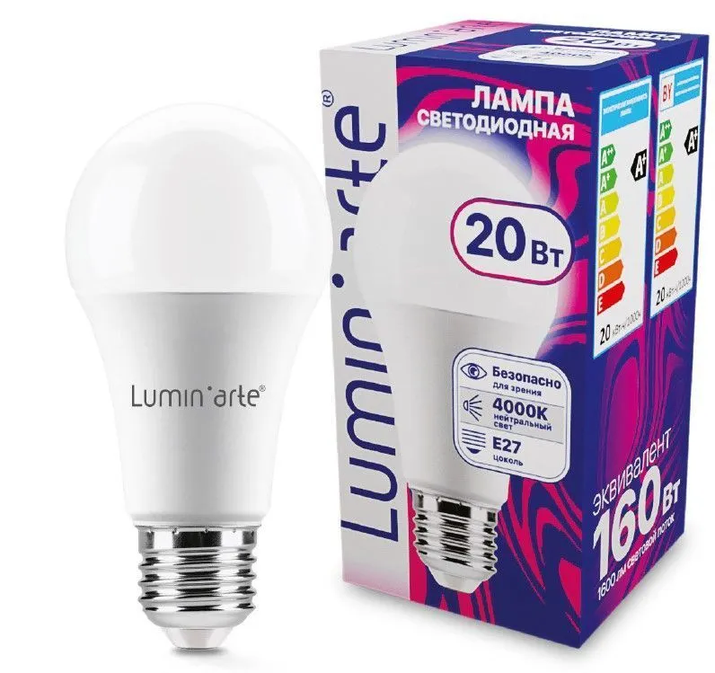 Светодиодная лампа Luminarte LSTD-A60-20W4KE27 20Вт 4000K E27