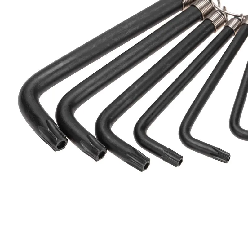 Набор ключей имбусовых TORX KRANZ T10-T50, CrV, 9 шт., оксидированные, на кольце - Фото 3