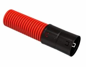 Труба двустенная гофр. ПНД/ПВД д.75 красная с муфтой (50м) KF 09075