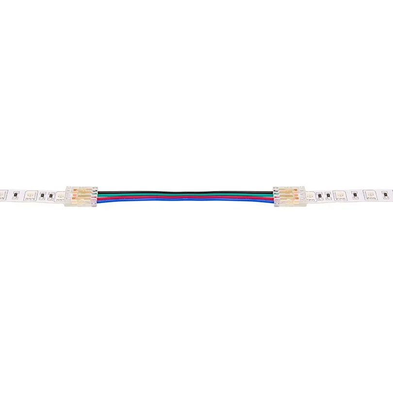 Коннектор WOLTA WLS-4PIN-RGB-10MM-2 выводной/последовательный для ленты SMD RGB шириной 10мм, провод 10см. Цена за 1 шт., мин. кратность 3 шт. - Фото 2