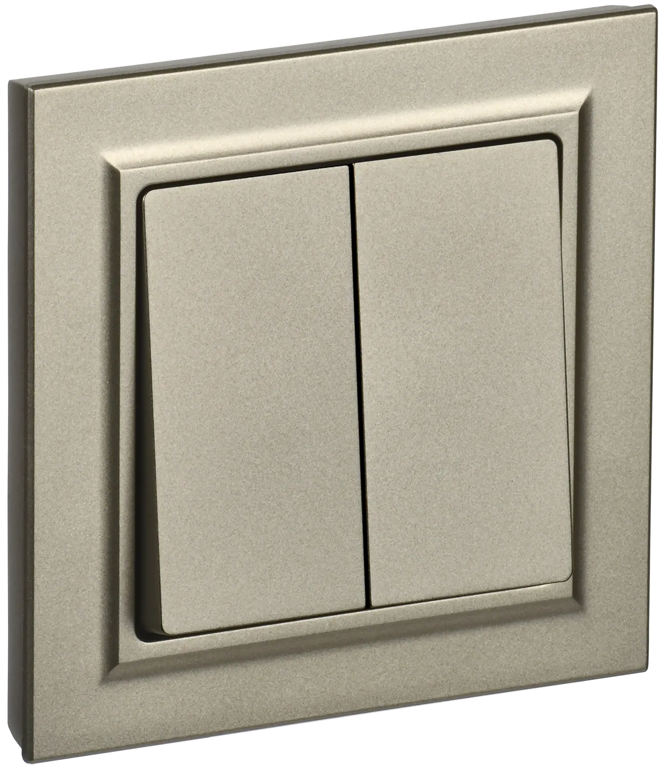 BRITE Выключатель 2-клавишный 10А в сборе ВСР10-2-0-БрШ шампань IEK