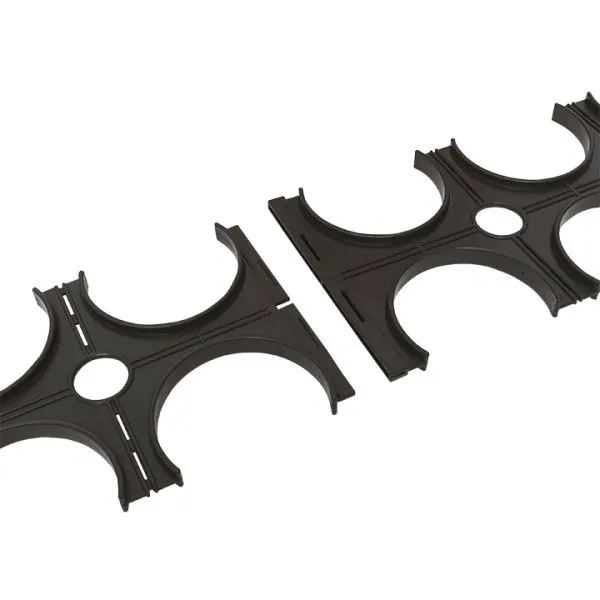 Держатель расстояния (кластер) для двуст. труб d110 мм четверной черный EKF-Plast