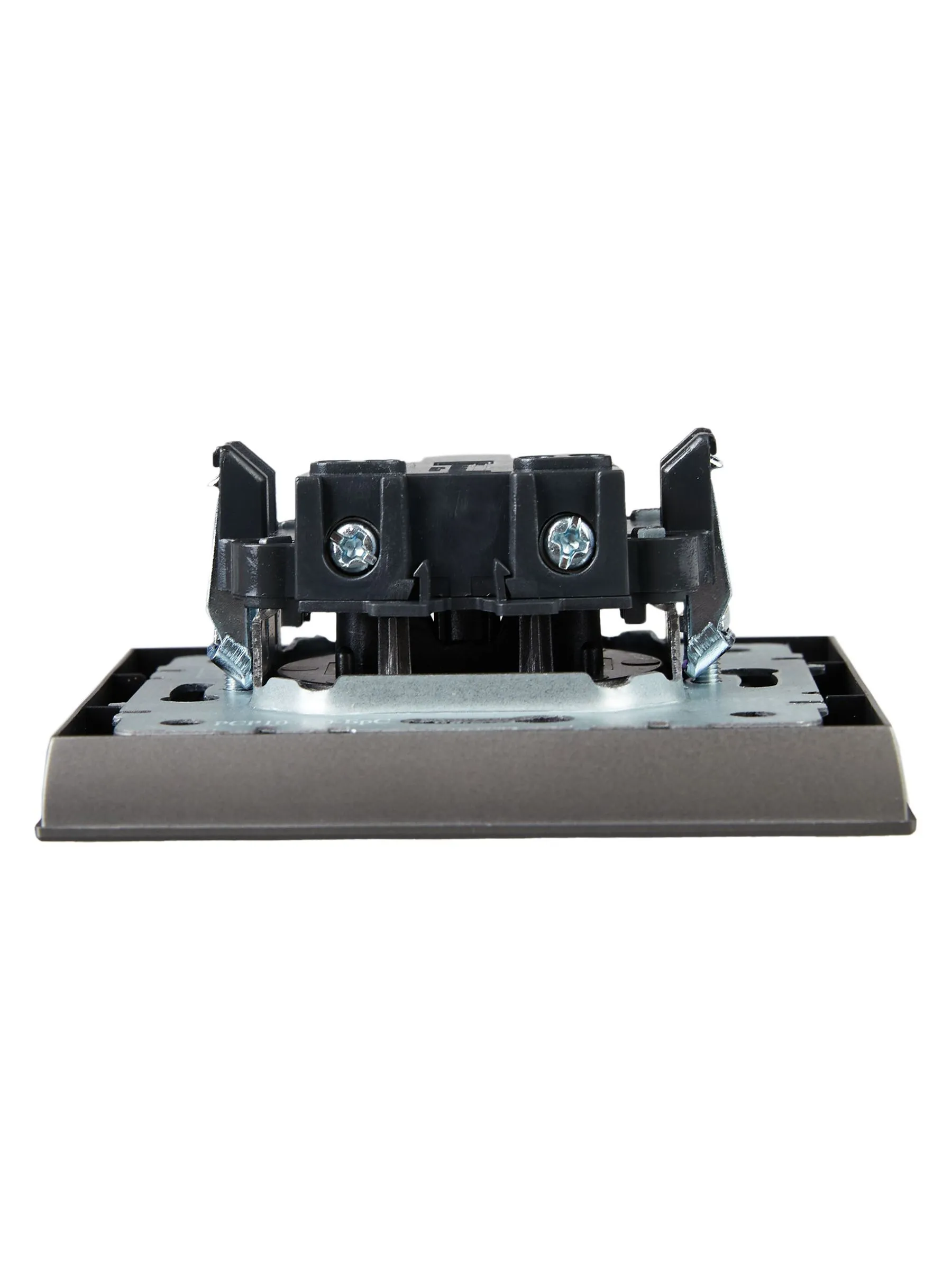 BRITE Розетка 1-местная без заземления без защитных шторок 10А в сб. РСР10-1-0-БрС сталь IEK - Фото 3