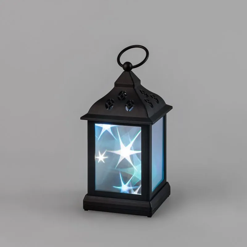 Декоративный фонарь 11х11х22,5 см, черный корпус, цвет свечения RGB с эффектом мерцания NEON-NIGHT 513-064