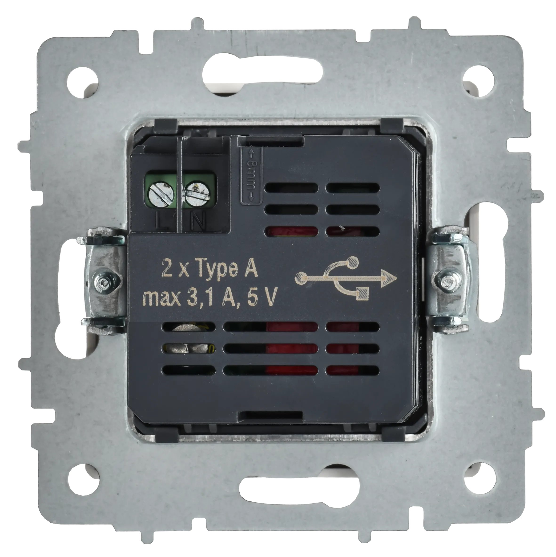 BRITE Розетка USB A+A 5В 3,1А РЮ10-1-БрАБ арктический белый IEK - Фото 6